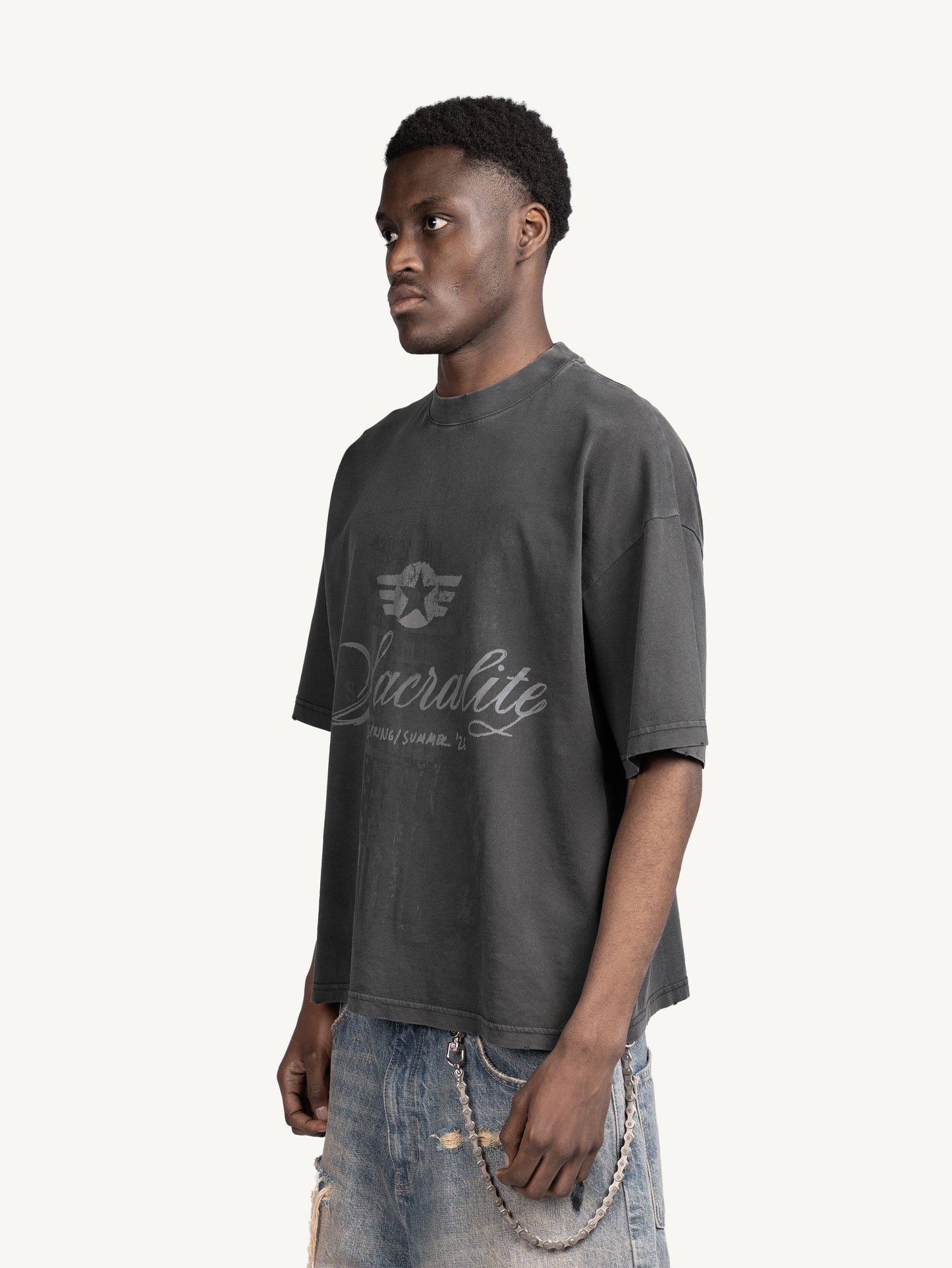 REBELLION TEE - WASHED GREY