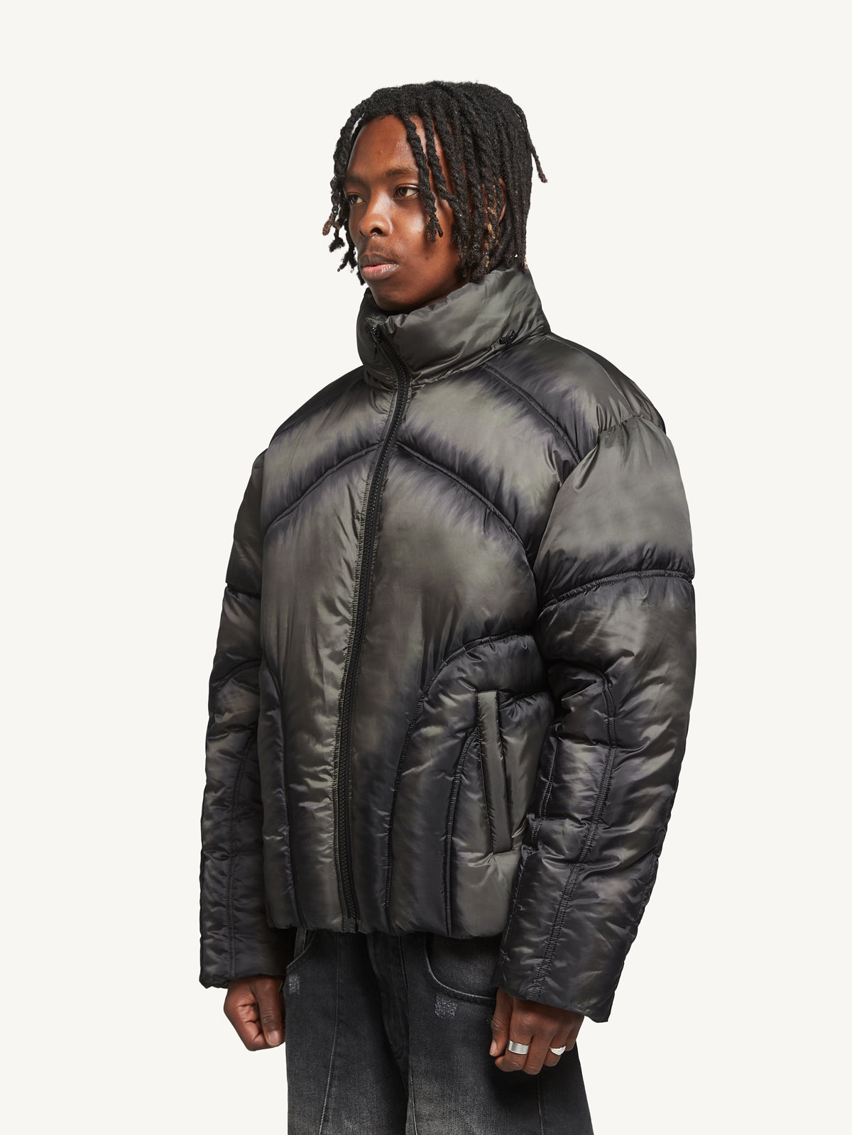 PUFFER JACKET HOODLESS - GREEN