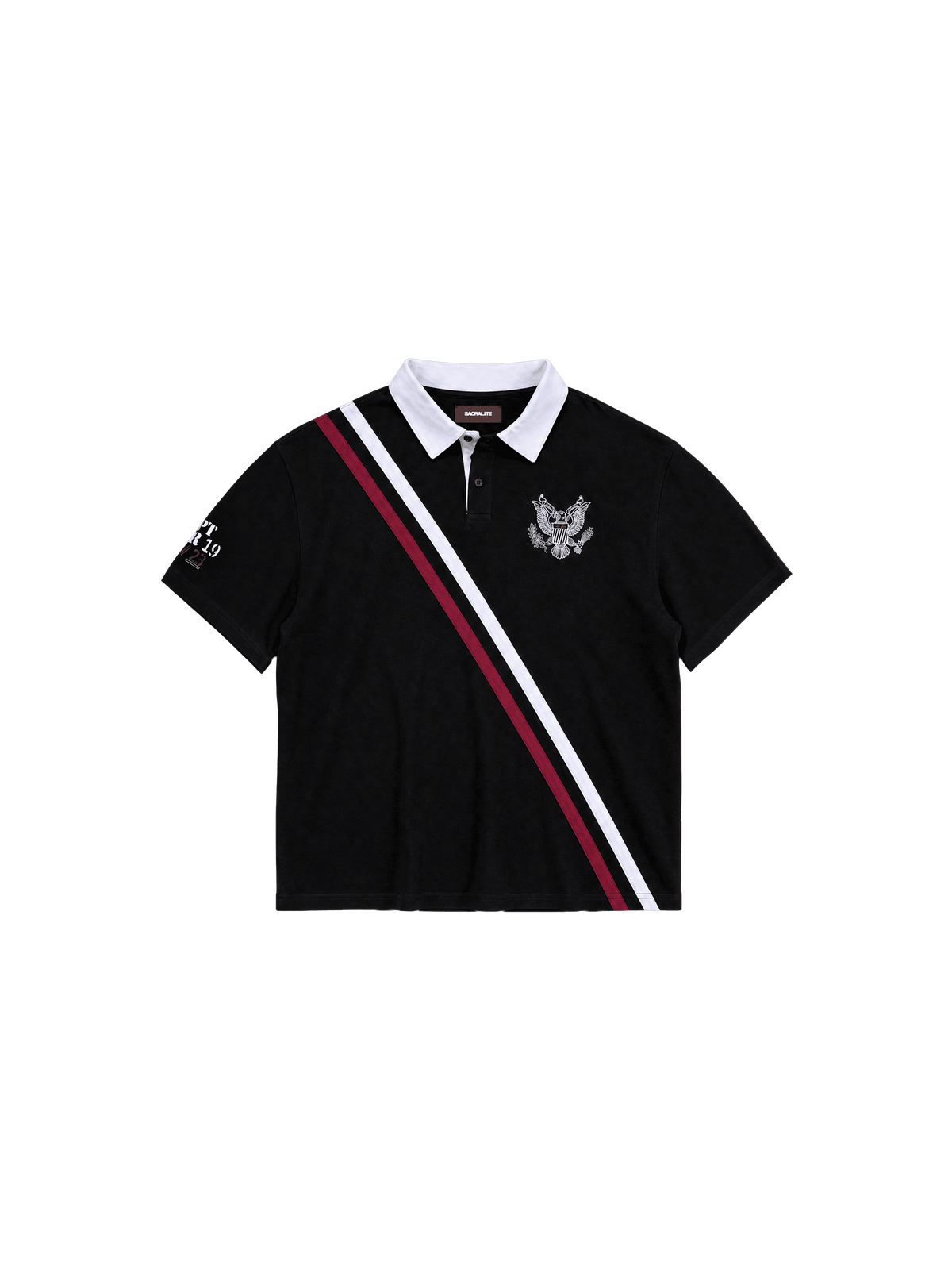 STRIPE POLO SHIRT - BLACK