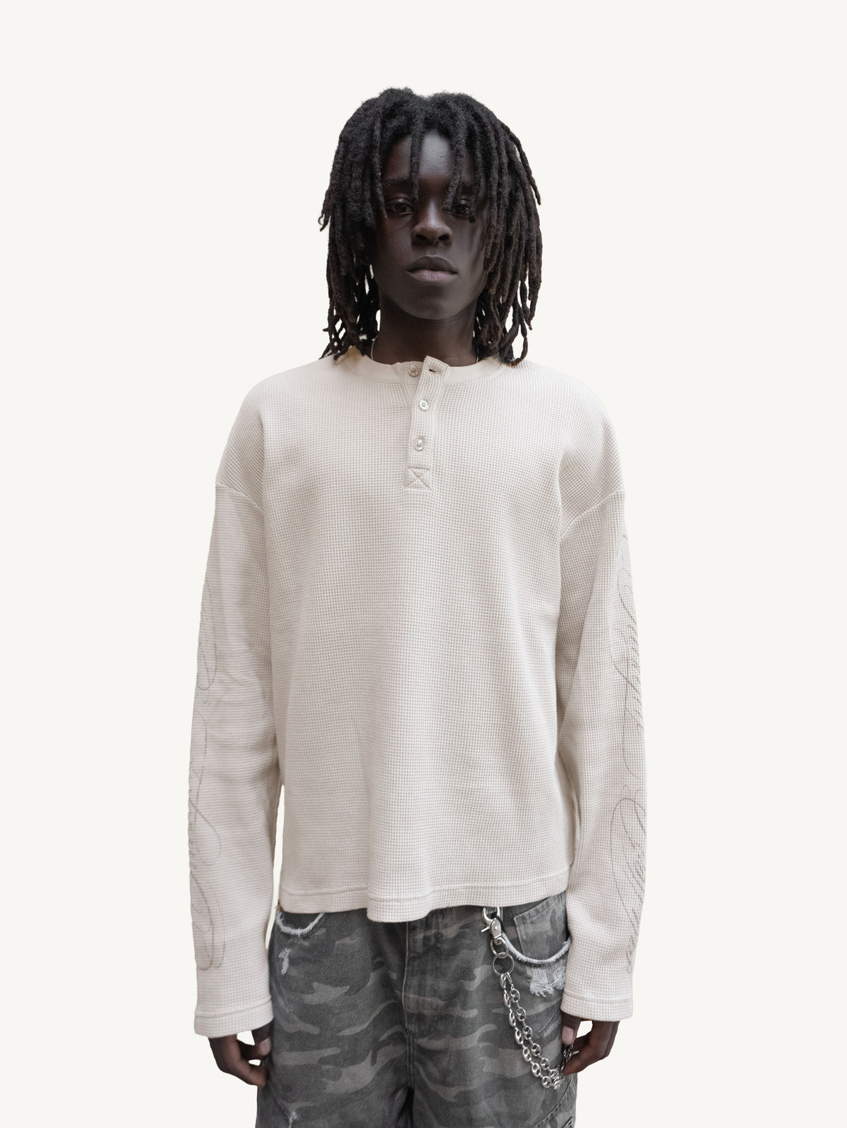 WAFFLE HENLEY L/S - GREY