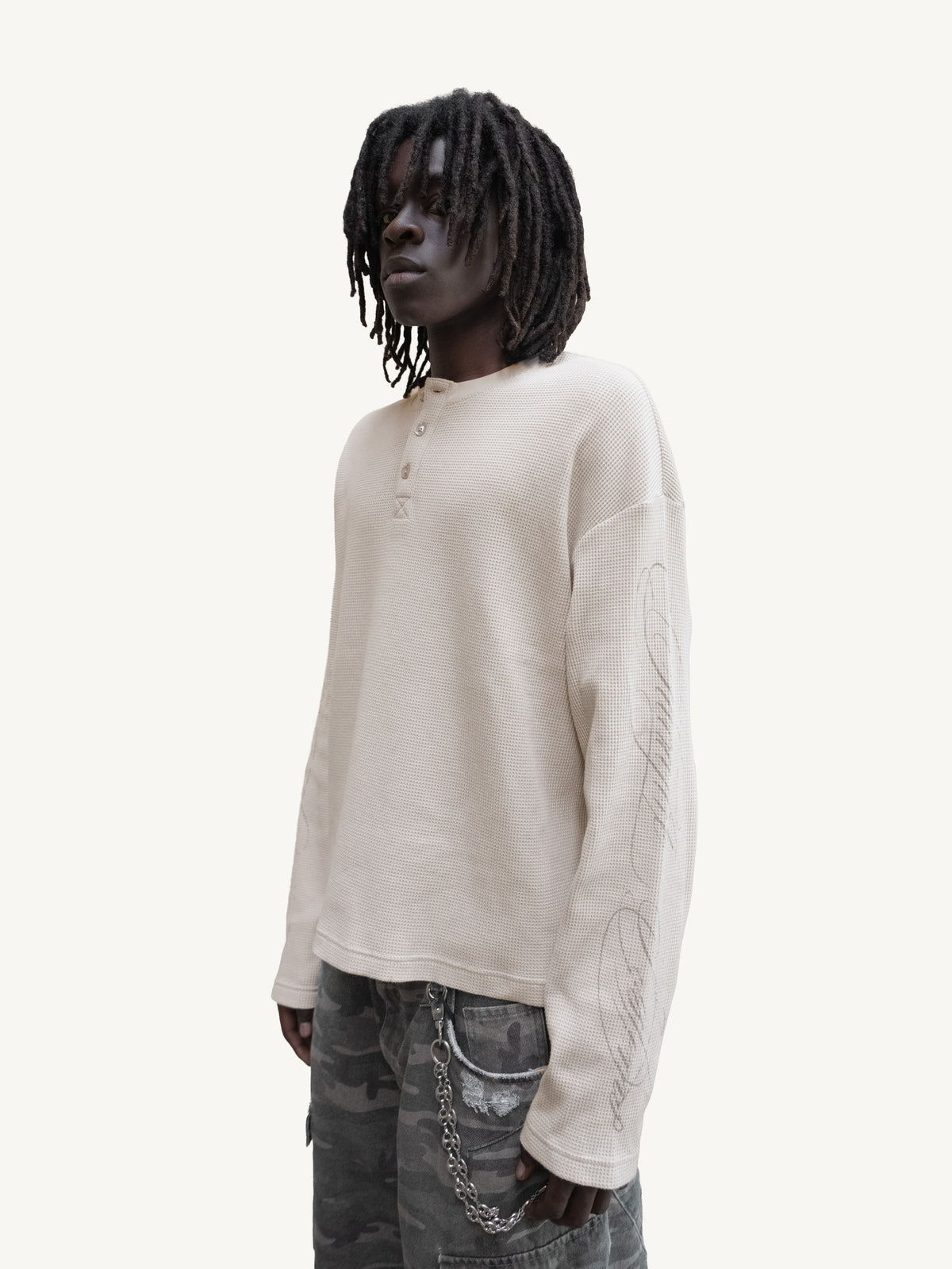 WAFFLE HENLEY L/S - GREY