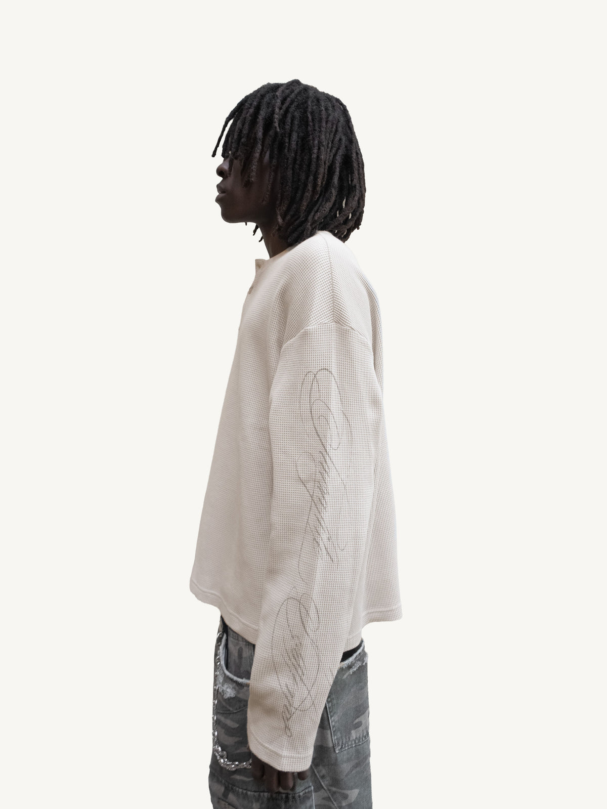 WAFFLE HENLEY L/S - GREY
