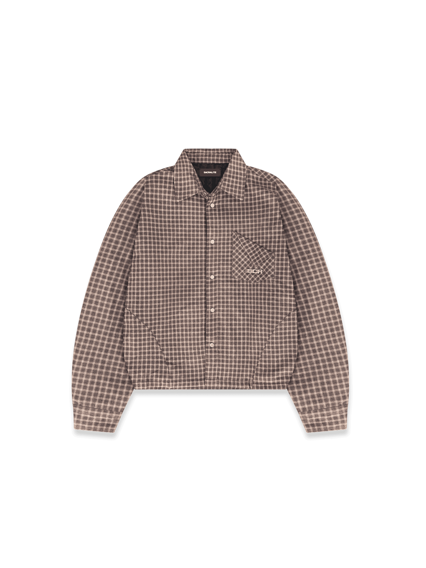PADDED FLANNEL OVERSHIRT - BROWN