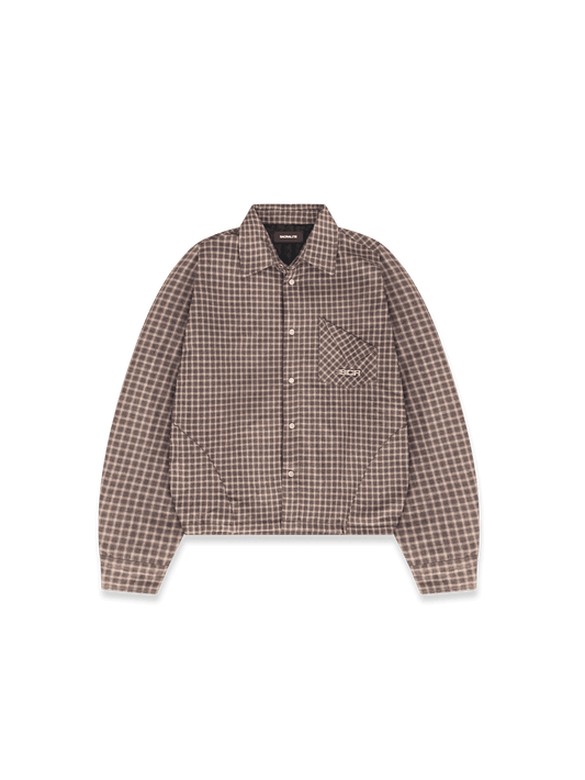 PADDED FLANNEL OVERSHIRT - BROWN