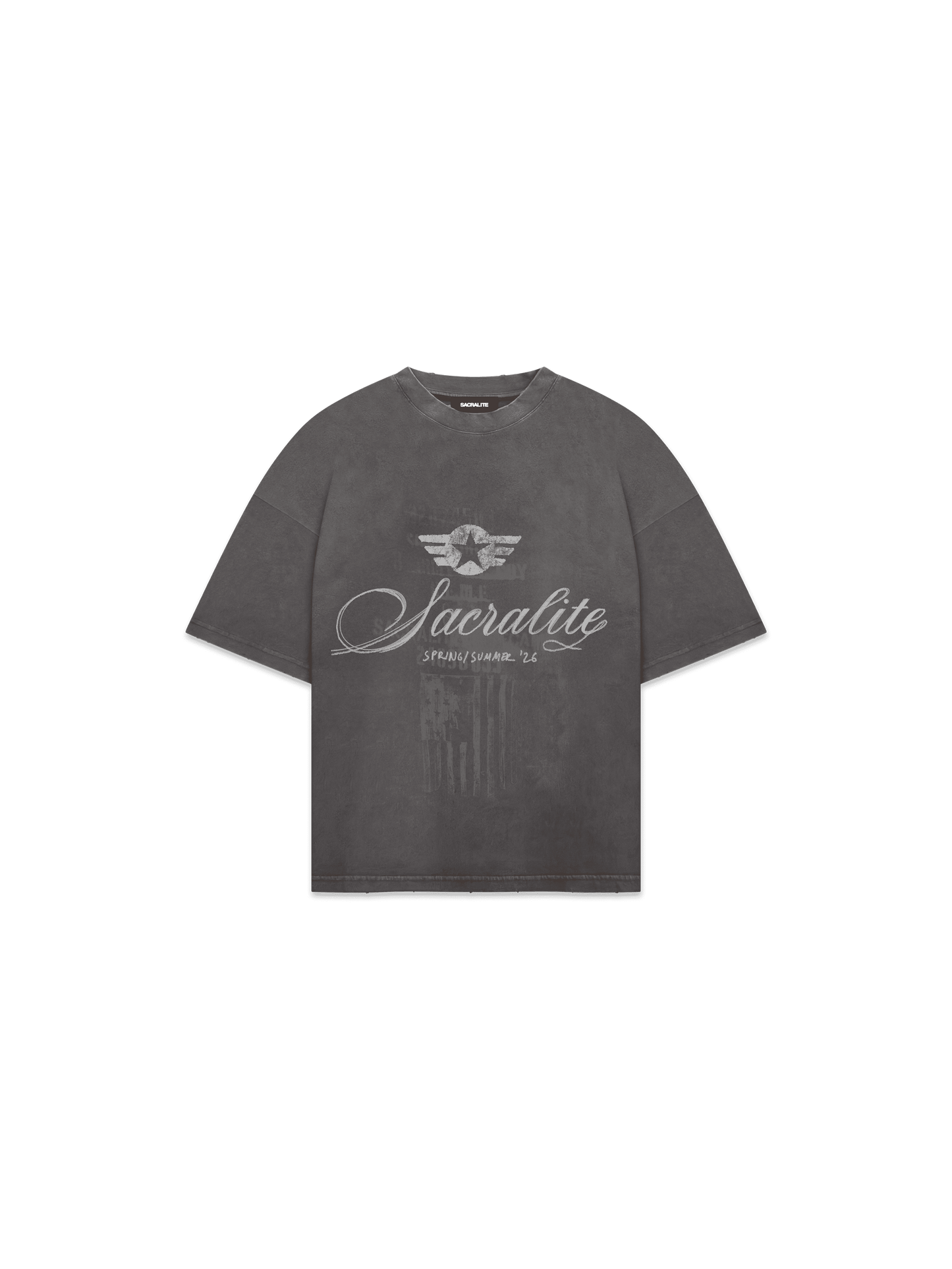 REBELLION TEE - WASHED GREY